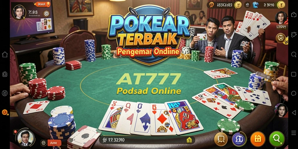 Tampilan gameplay menarik dalam aplikasi Poker AT777.