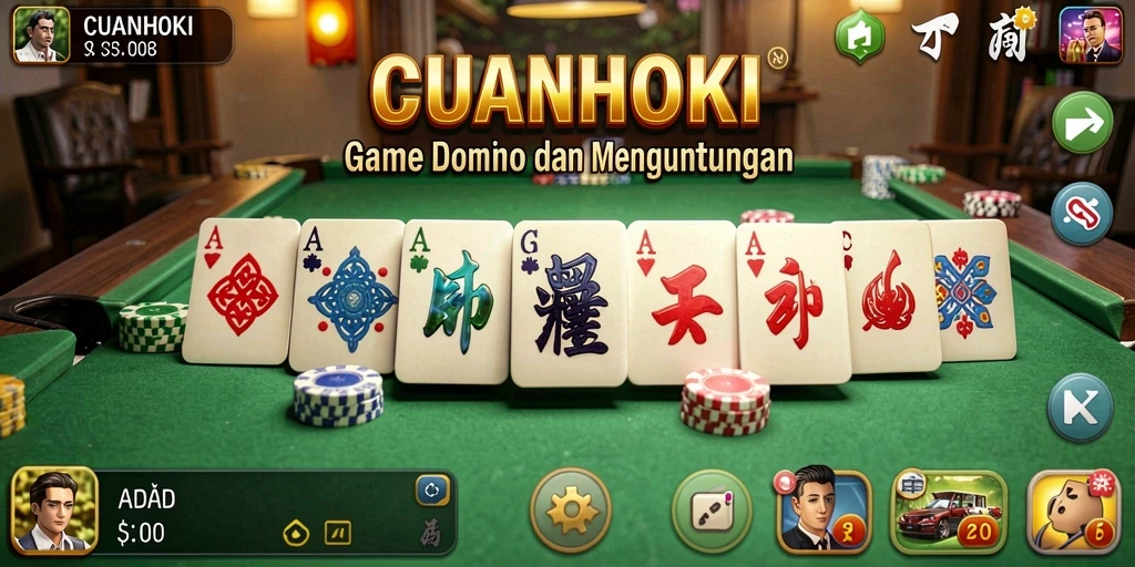 Tampilan gameplay menegangkan dalam permainan Domino CUANHOKI.