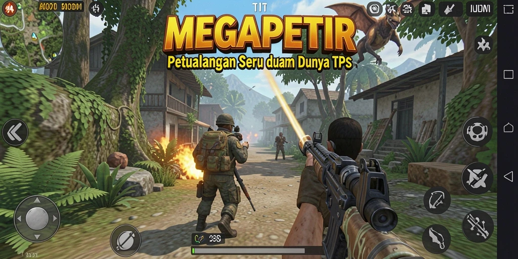 Tampilan gameplay seru MEGAPETIR di dunia TPS.
