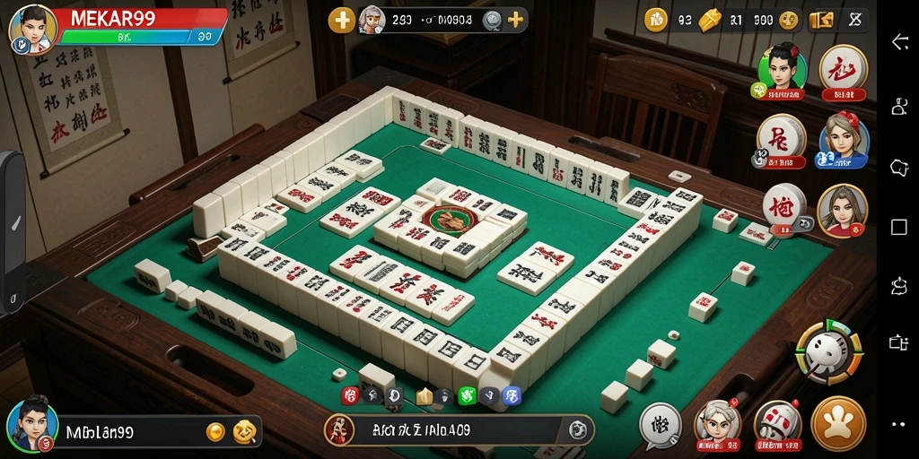 Tampilan menarik gameplay Mahjong yang seru di MEKAR99.