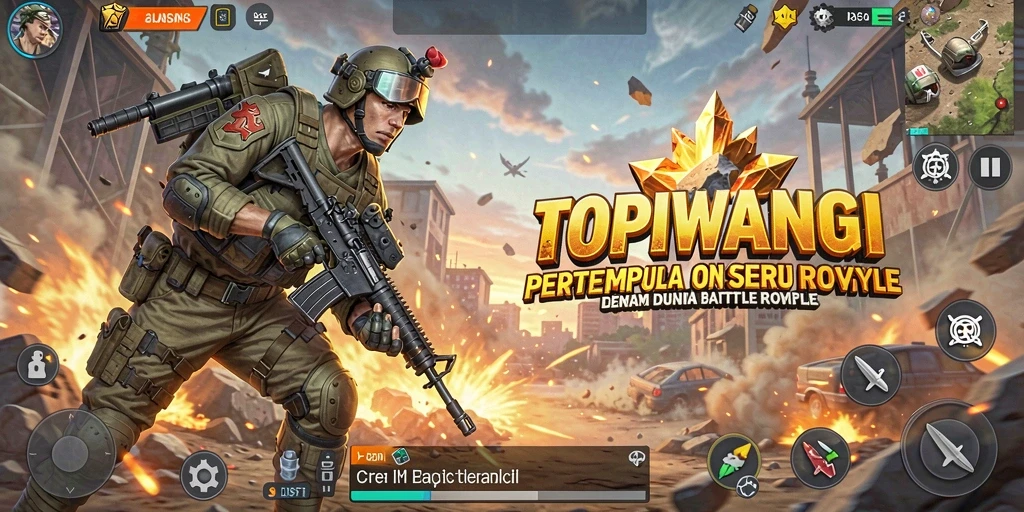 Gameplay intense dalam pertempuran Battle Royale.