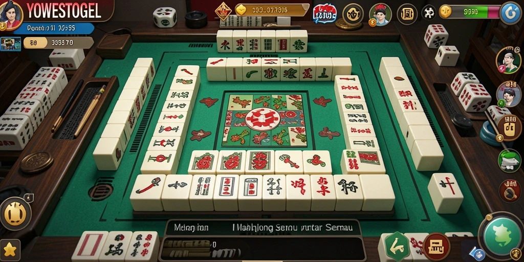 Tampilan gameplay seru YOWESTOGEL dengan berbagai papan Mahjong.