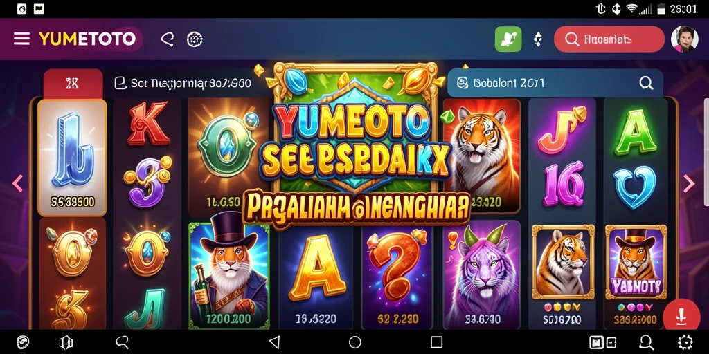 Screenshot YUMETOTO yang menampilkan gameplay menegangkan di mesin slot.